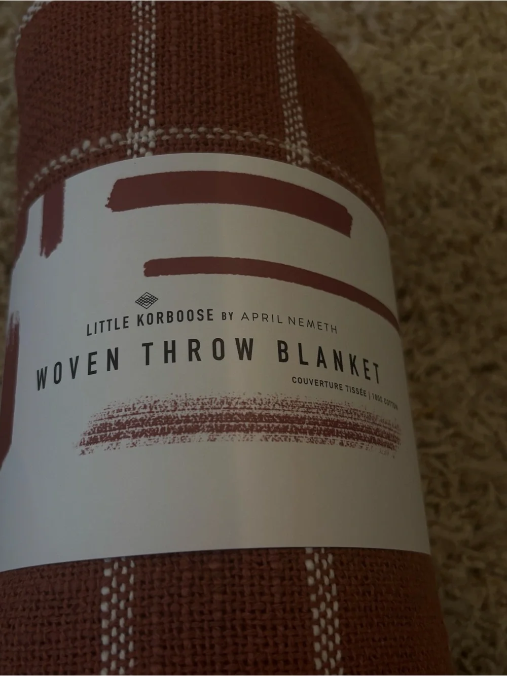 Little Korboose Rust Woven Throw Blanket